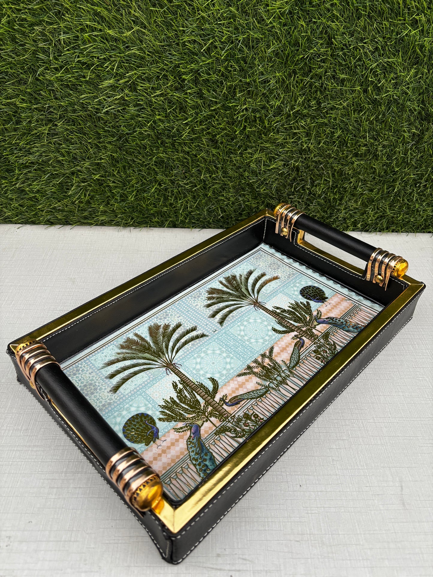 Peacock Palms Luxe Serve Trays πΏπ¦ || Set of 2
