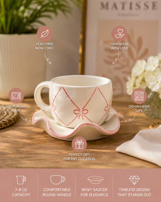 The Candy Bow Cup and Saucer