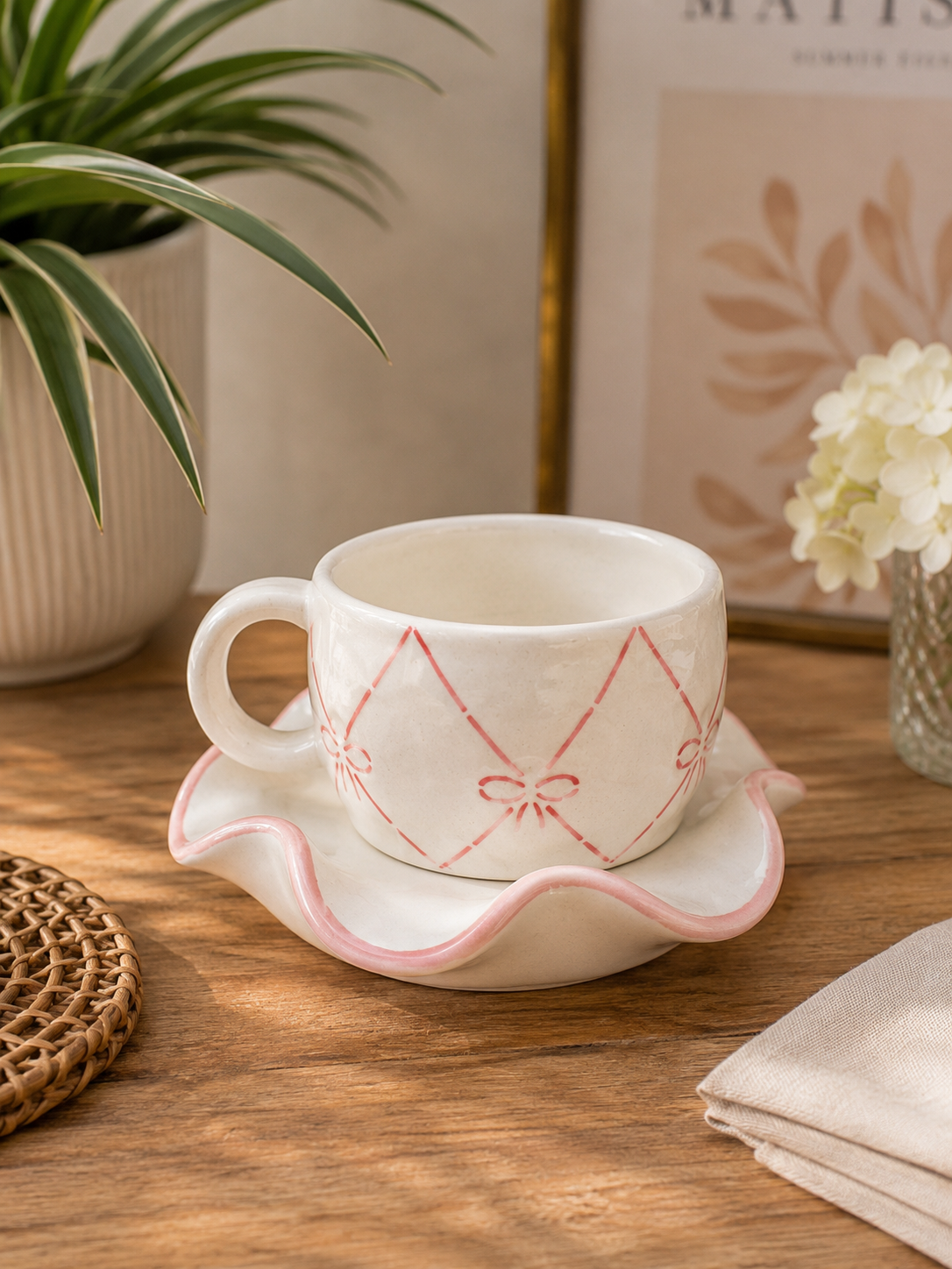 The Candy Bow Cup and Saucer