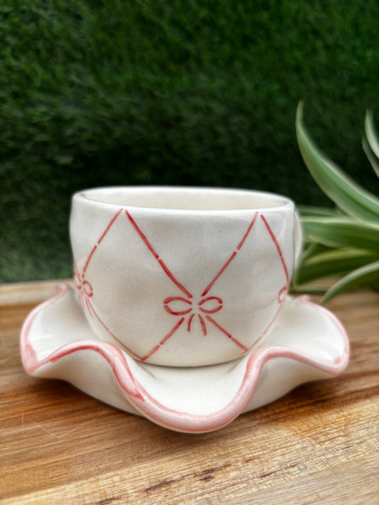 The Candy Bow Cup and Saucer