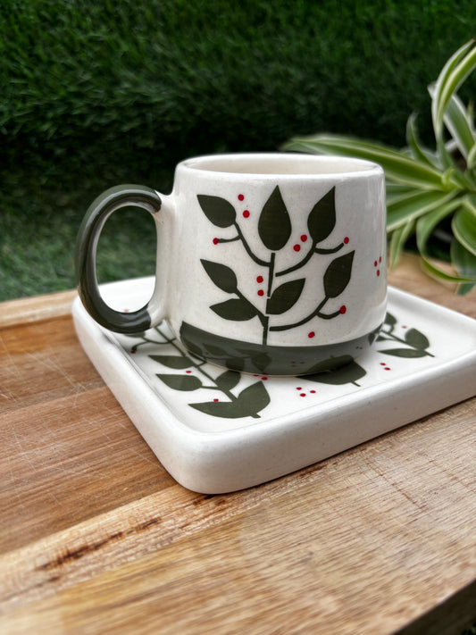 Evergreen Berry Cup & Saucer