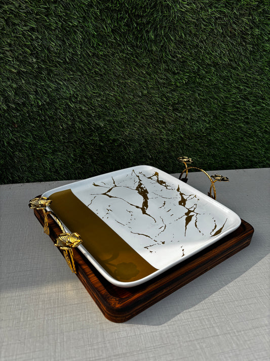 3-in-1 Snow Bloom Platter  ||9*9 Inches