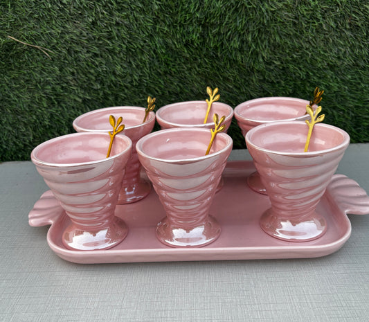 Blush Pink Dessert Bowl || Set of 6