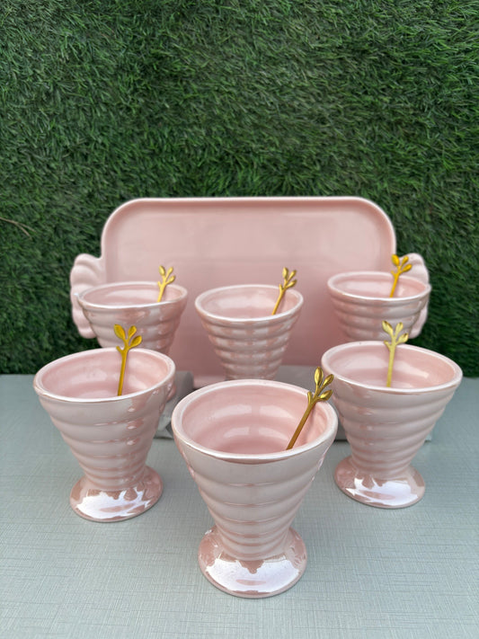 Blush Pink Dessert Bowl || Set of 6