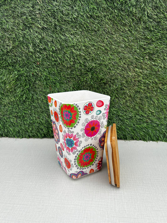 Boho Garden Long Bamboo Fibre Storage Jar