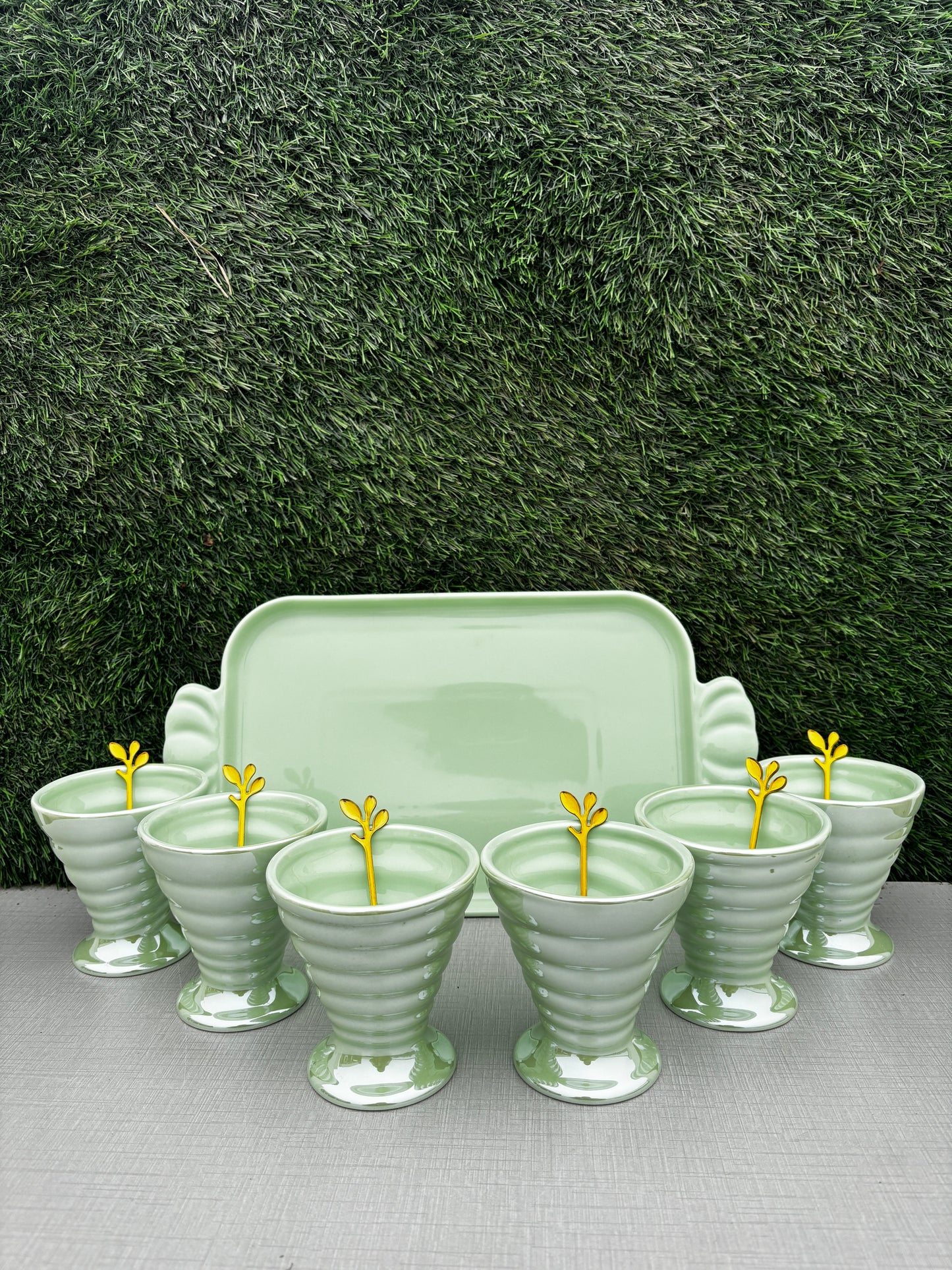 Blush Green Dessert Bowl || Set of 6