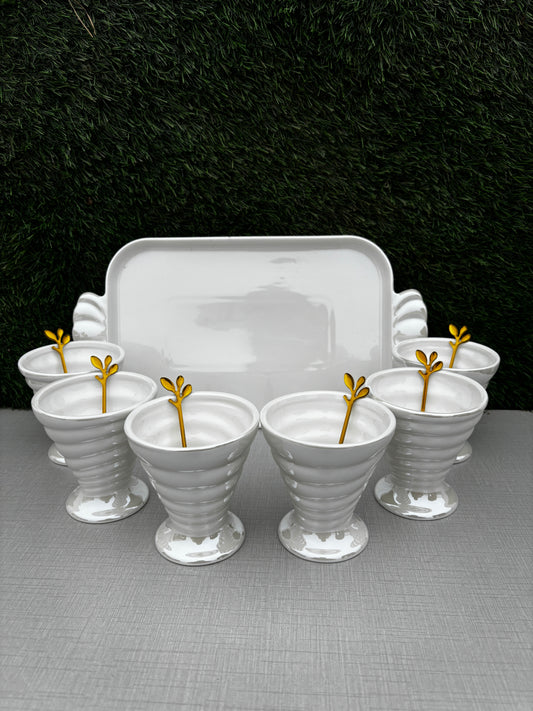 Blush White Dessert Bowl || Set of 6