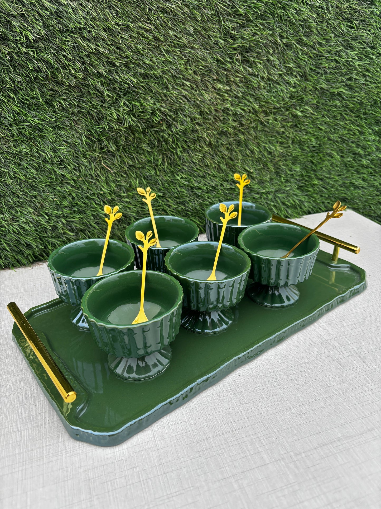 Emerald Grace Dessert Bowl Set