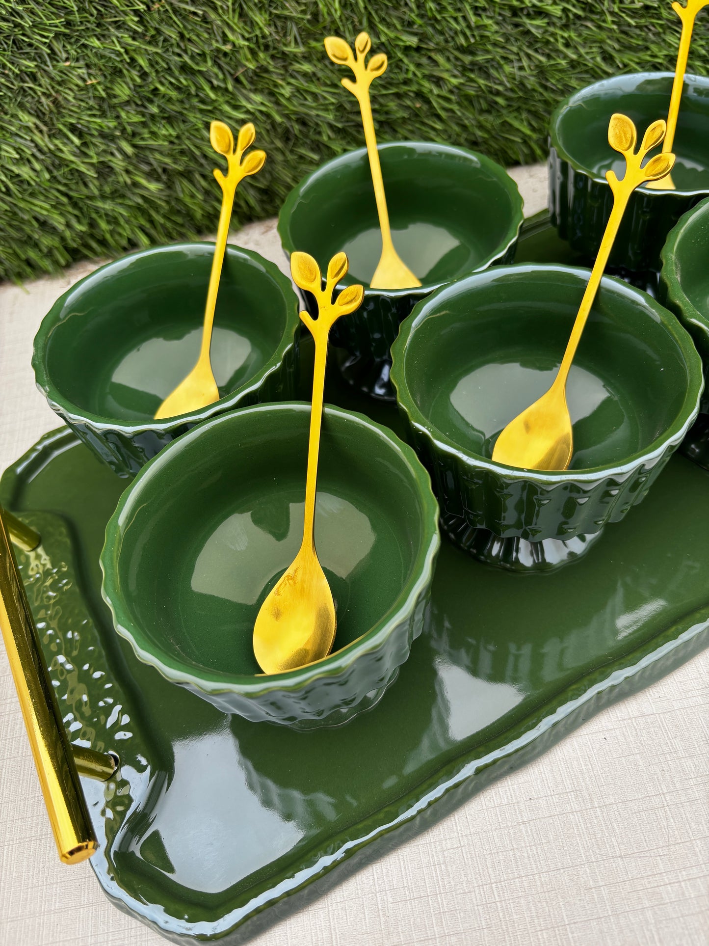 Emerald Grace Dessert Bowl Set