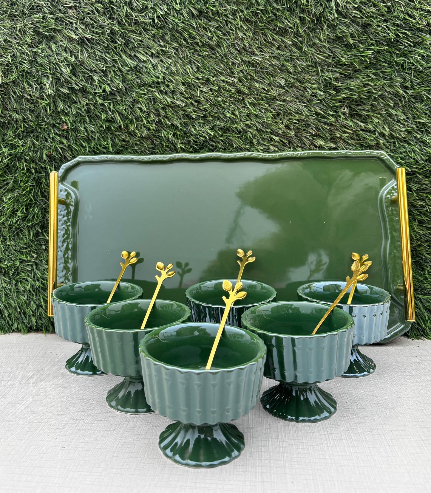 Emerald Grace Dessert Bowl Set