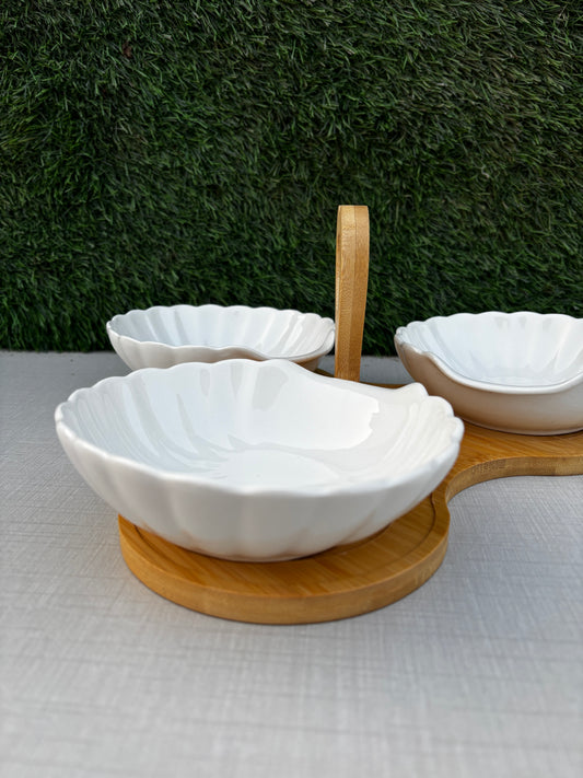 Snow Petal Trio Platter