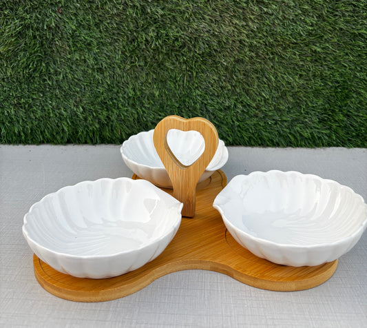Snow Petal Trio Platter