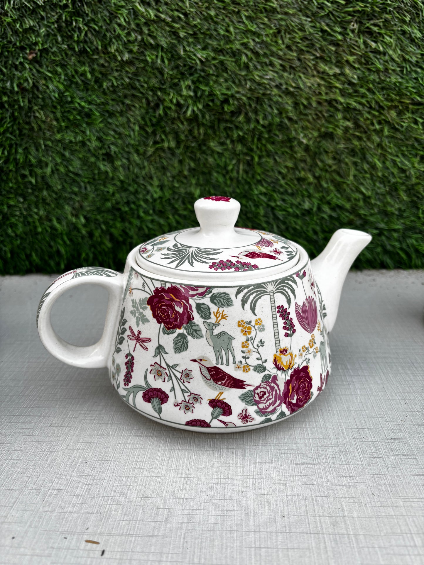 Rosewood Bloom Tea Set || Kettle with 6 Cups