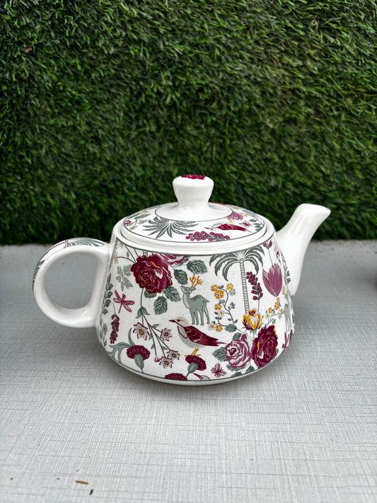 Rosewood Bloom Tea Set || Kettle with 6 Cups