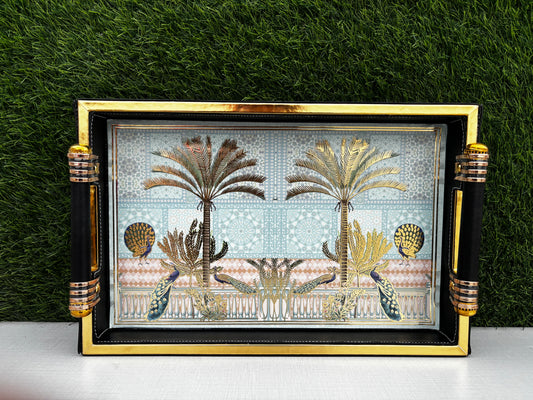 Peacock Palms Luxe Serve Trays 🌿🦚 || Set of 2