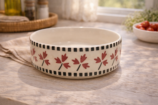 Maple Leaf Ceramic Bowls || Set of 3