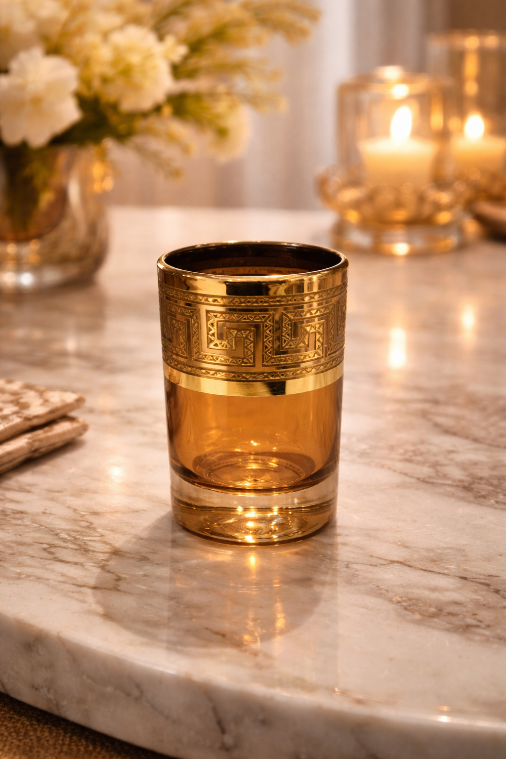 Aurelia Amber Shot Glasses || Set of 6